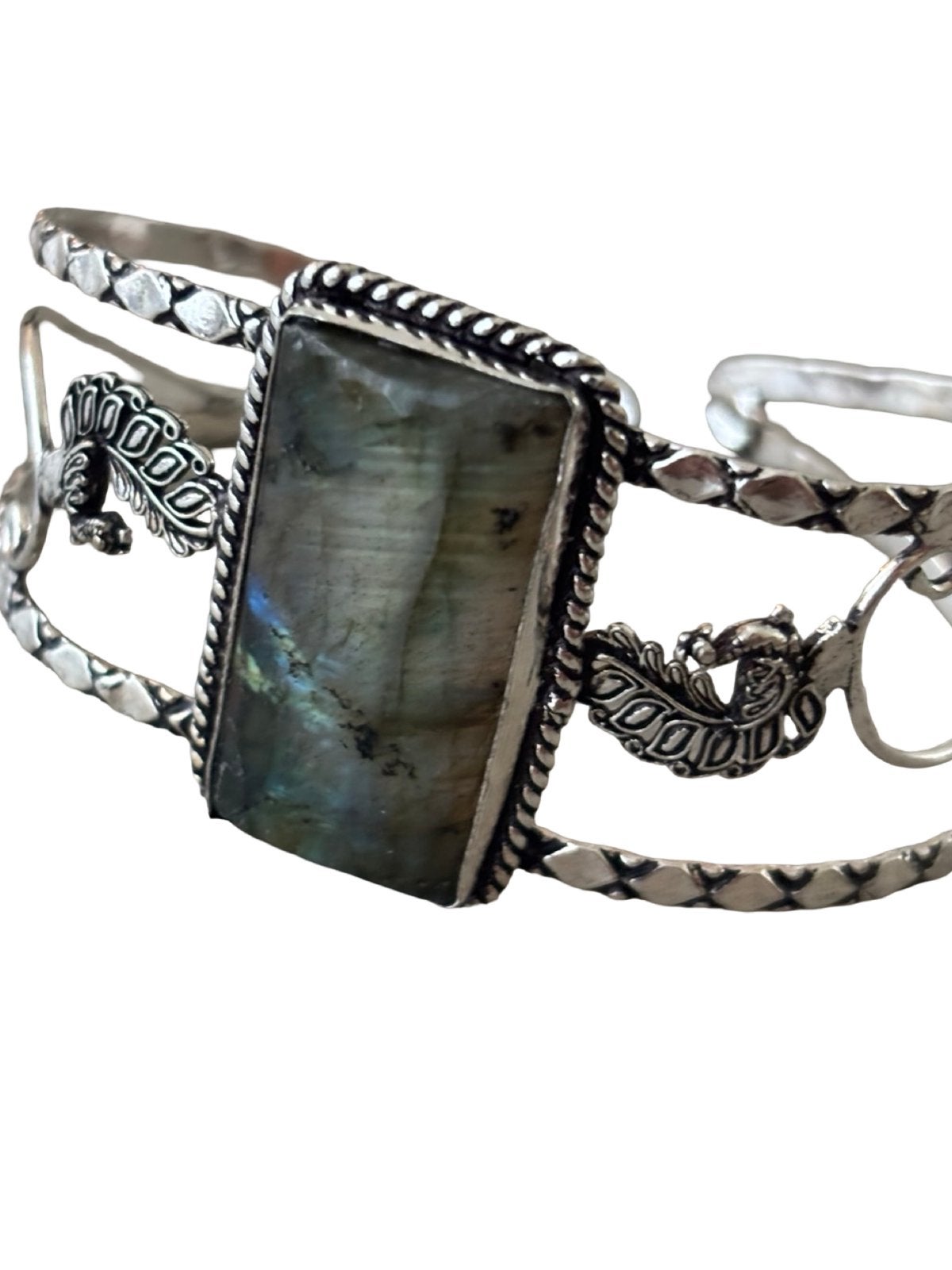 Labradoriet Edelsteen Armband Handgemaakte Sieraden Bohemian, Overige materialen, Overige kleuren, Vanbeeksaar4@gmail.com, Nieuw