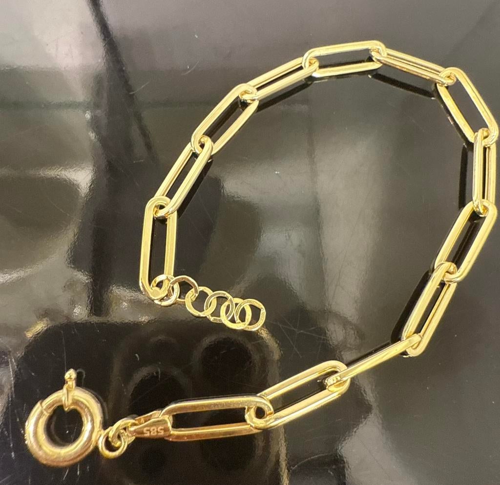 Prachtige 14k gouden closed forever design armband, Ophalen of Verzenden, Nieuw, Goud