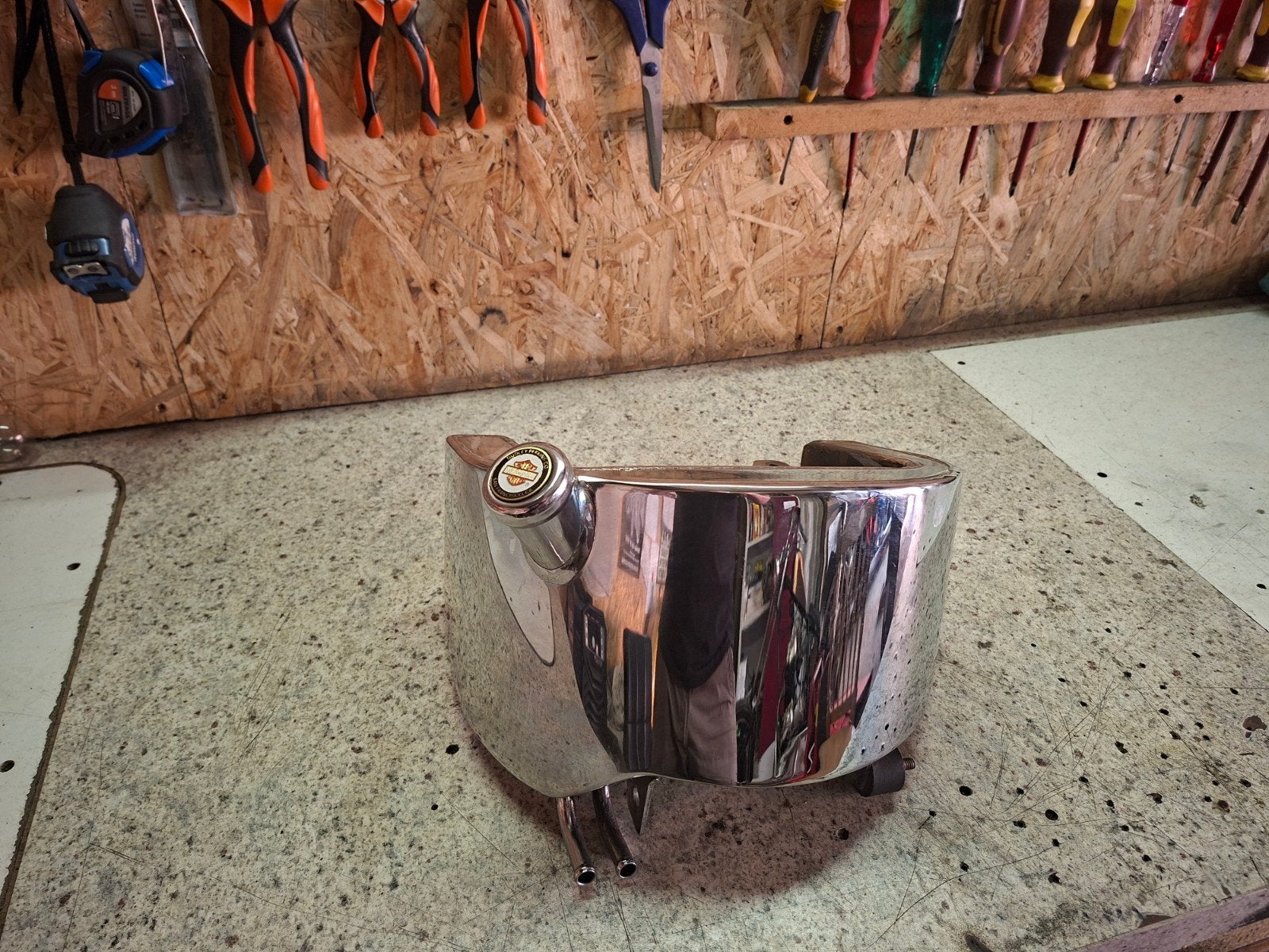 Olietank Harley Softail 89-99 chrome, Motoren, Onderdelen | Harley-Davidson, Ophalen of Verzenden, Gebruikt