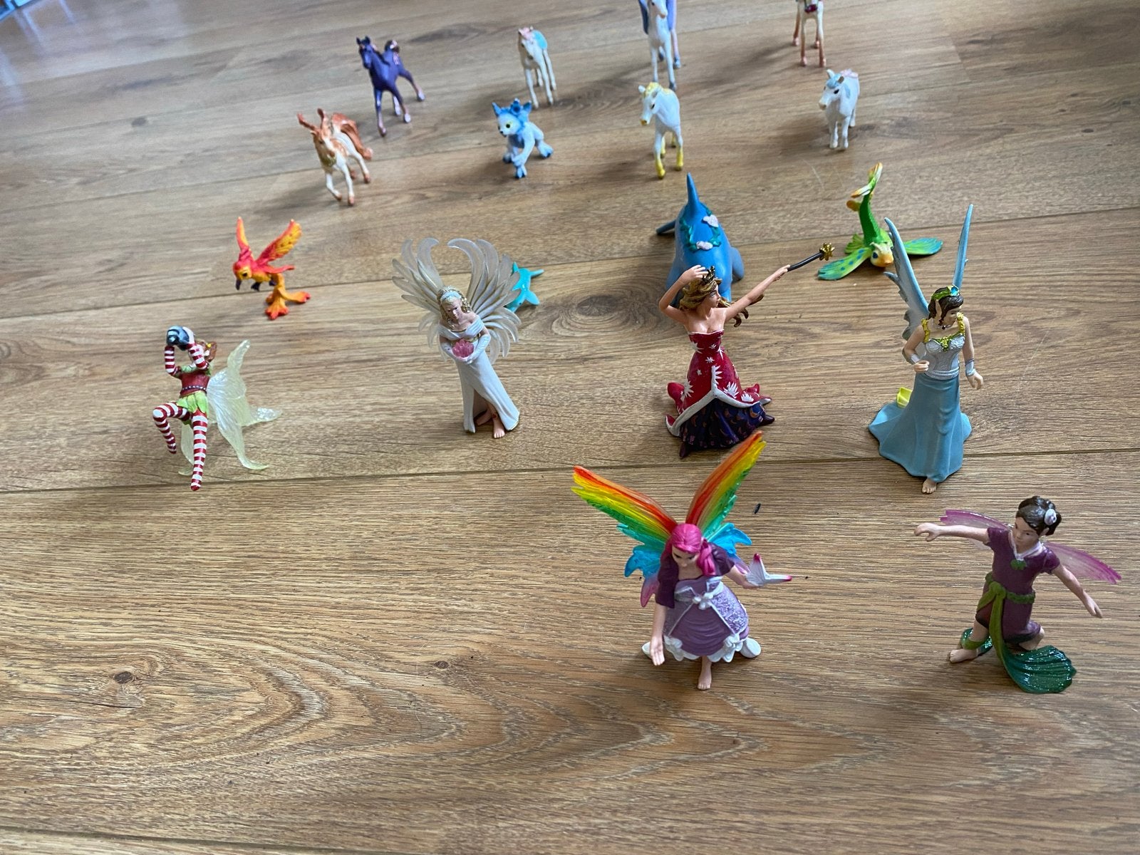 Grote collectie Schleich figuren: elfen, paarden, dolfijnen, Ophalen, Gebruikt