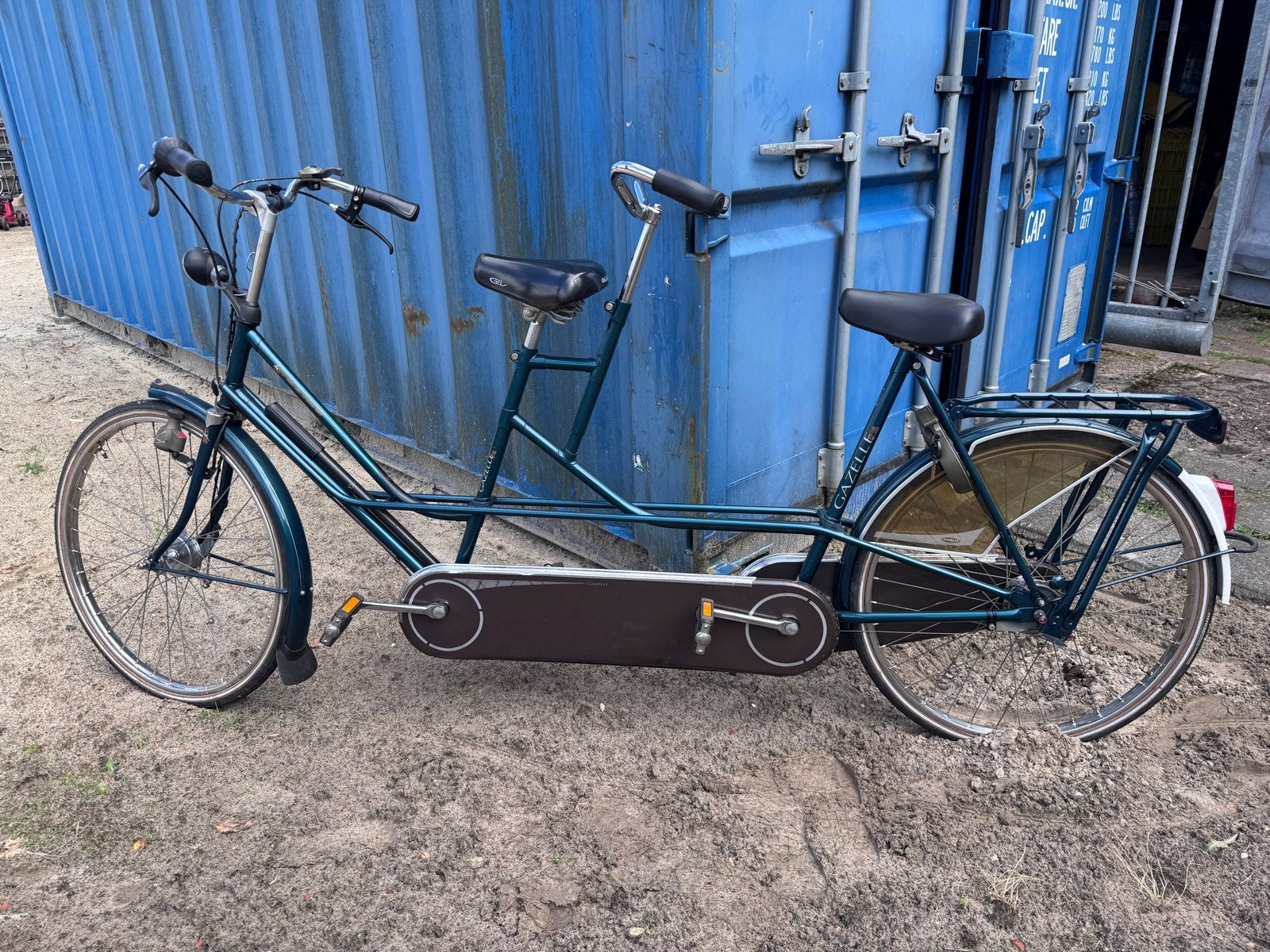 Gazelle Tandem Fiets 56 cm met 3 versnellingen, Minder dan 10 versnellingen, Gebruikt, 51 tot 55 cm, Trommelrem