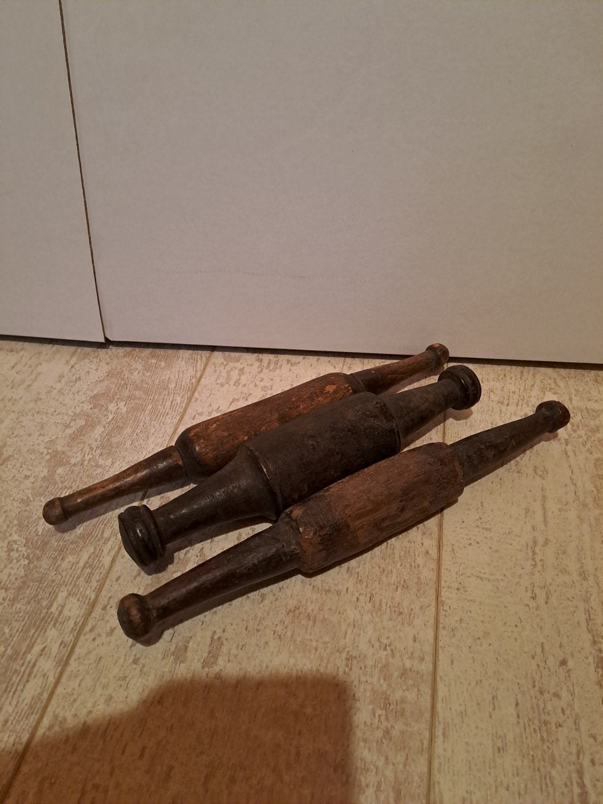 Antieke houten deegrollers - set van 3, Ophalen of Verzenden