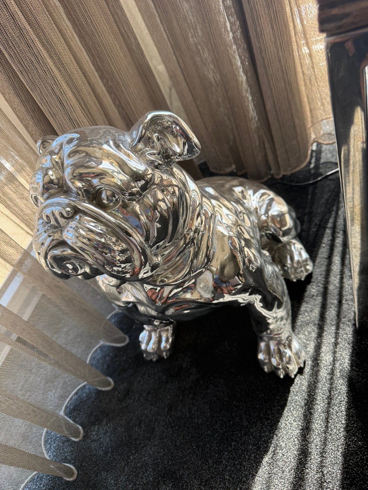 Bulldog zilver kleur, Ophalen, Zo goed als nieuw, Zilver, Overige materialen