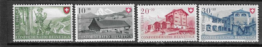 Zwitserland klassiek 1948 Mi. 508/511, Ophalen of Verzenden