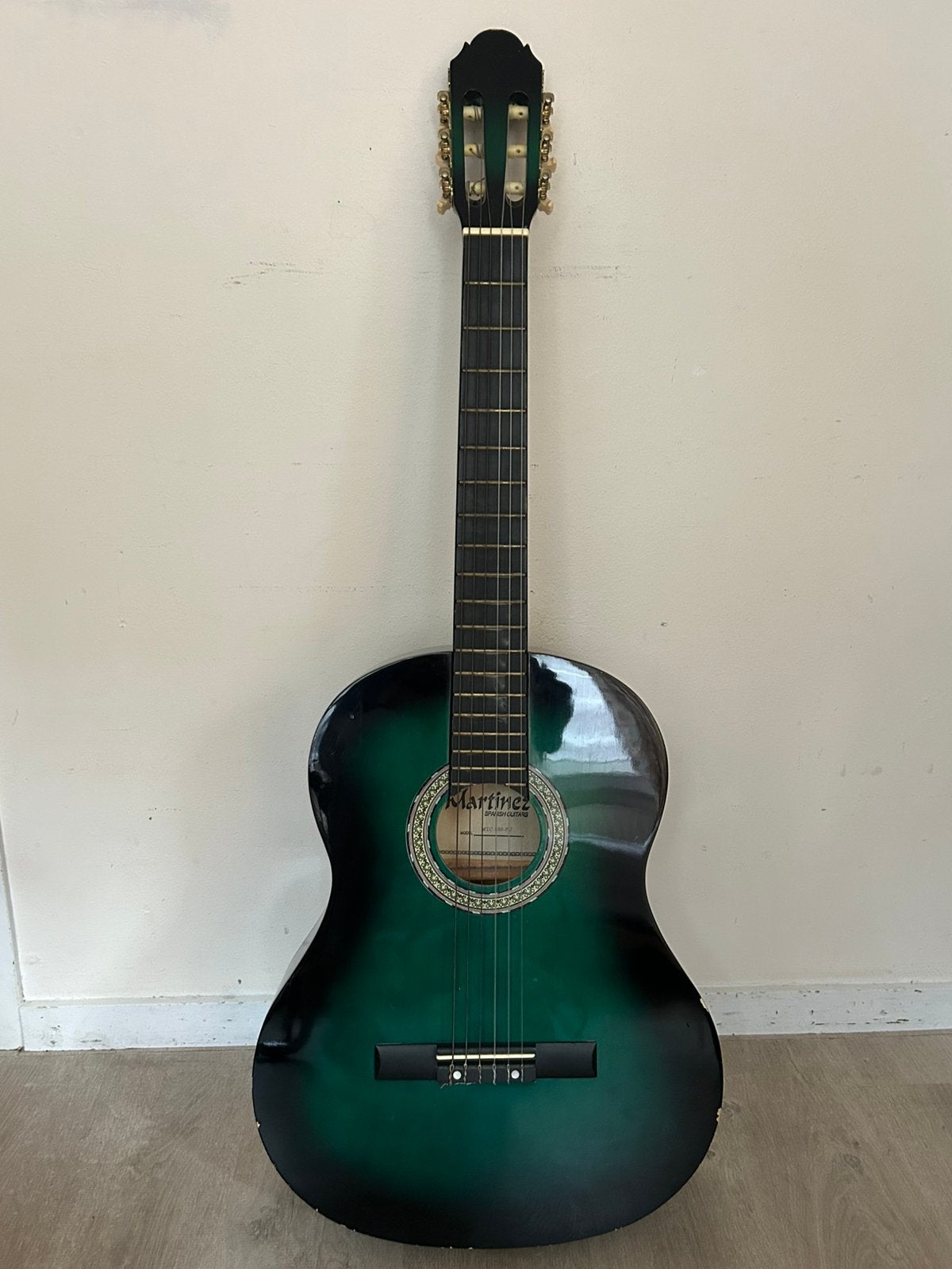 Martinez MTC-080-PU klassieke gitaar groen/zwart, Ophalen, Gebruikt, Klassieke of Spaanse gitaar