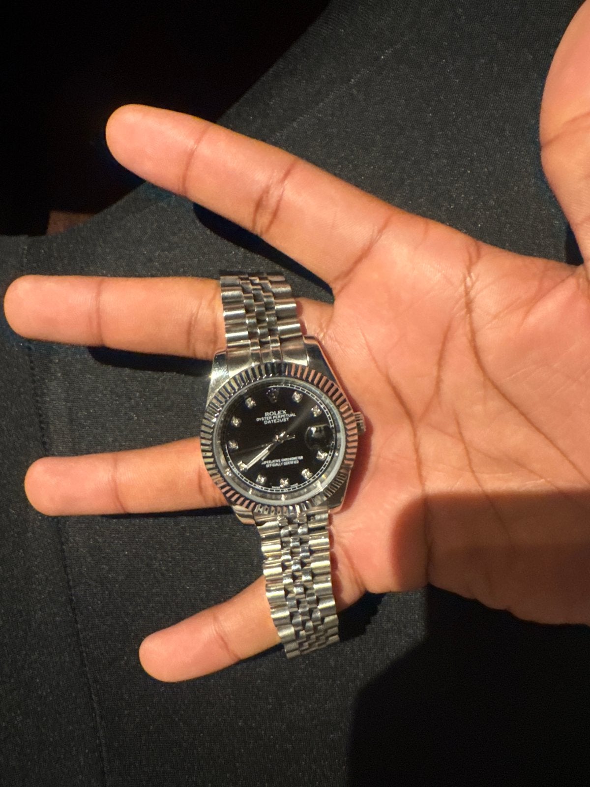 Rolex Datejust 36 Ref. 116234 - Zwart wijzerplaat, diamanten, Gebruikt, Polshorloge, Ophalen of Verzenden, Rolex