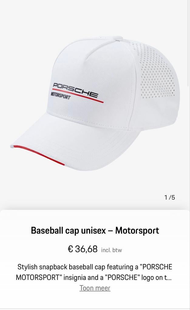Porsche Motorsport Baseball Cap - Nieuw!, Ophalen of Verzenden, Nieuw, One size fits all, Pet