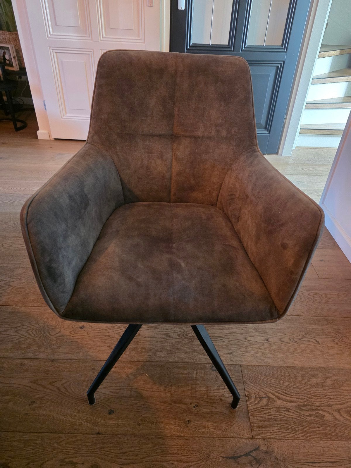 Eetkamerstoelen 6 stuks groen van De Bommel, Ophalen, Zo goed als nieuw, Minder dan 75 cm, 50 tot 75 cm