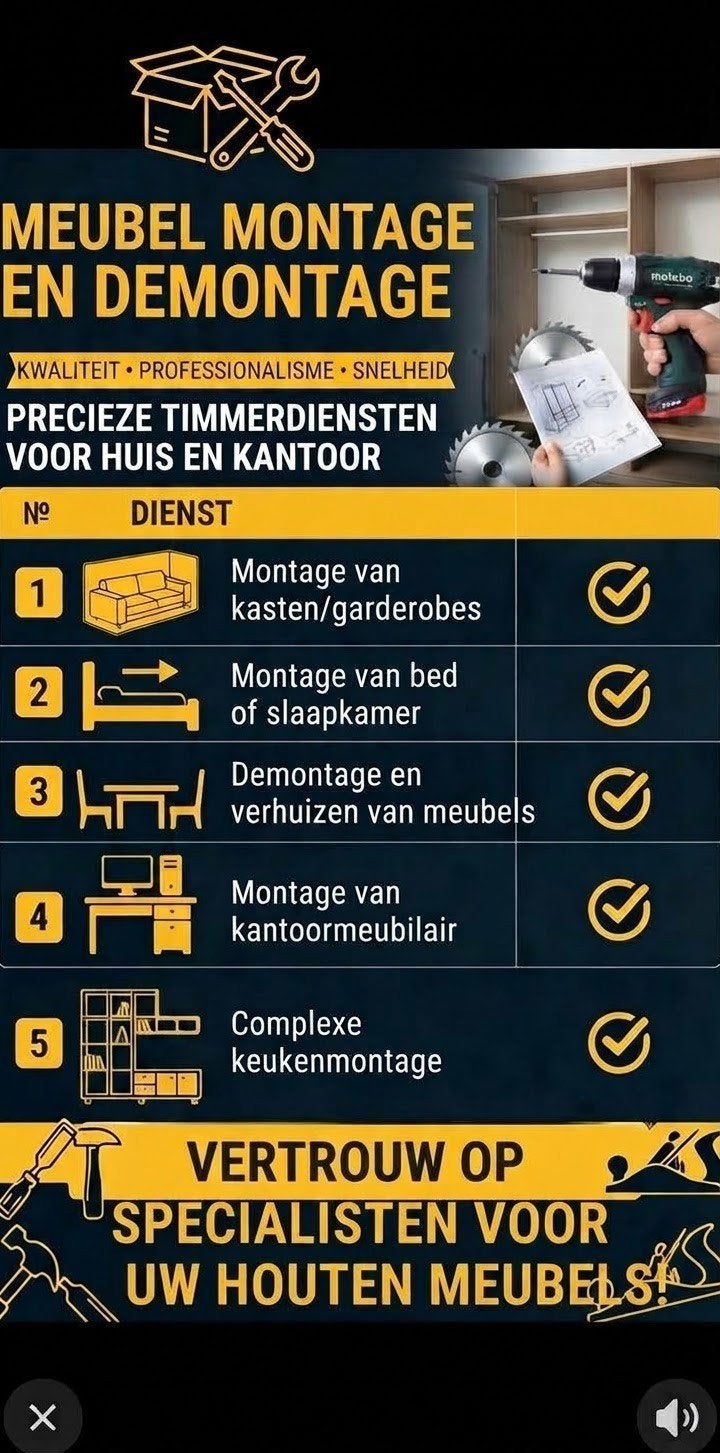 Montage en demontage van meubels