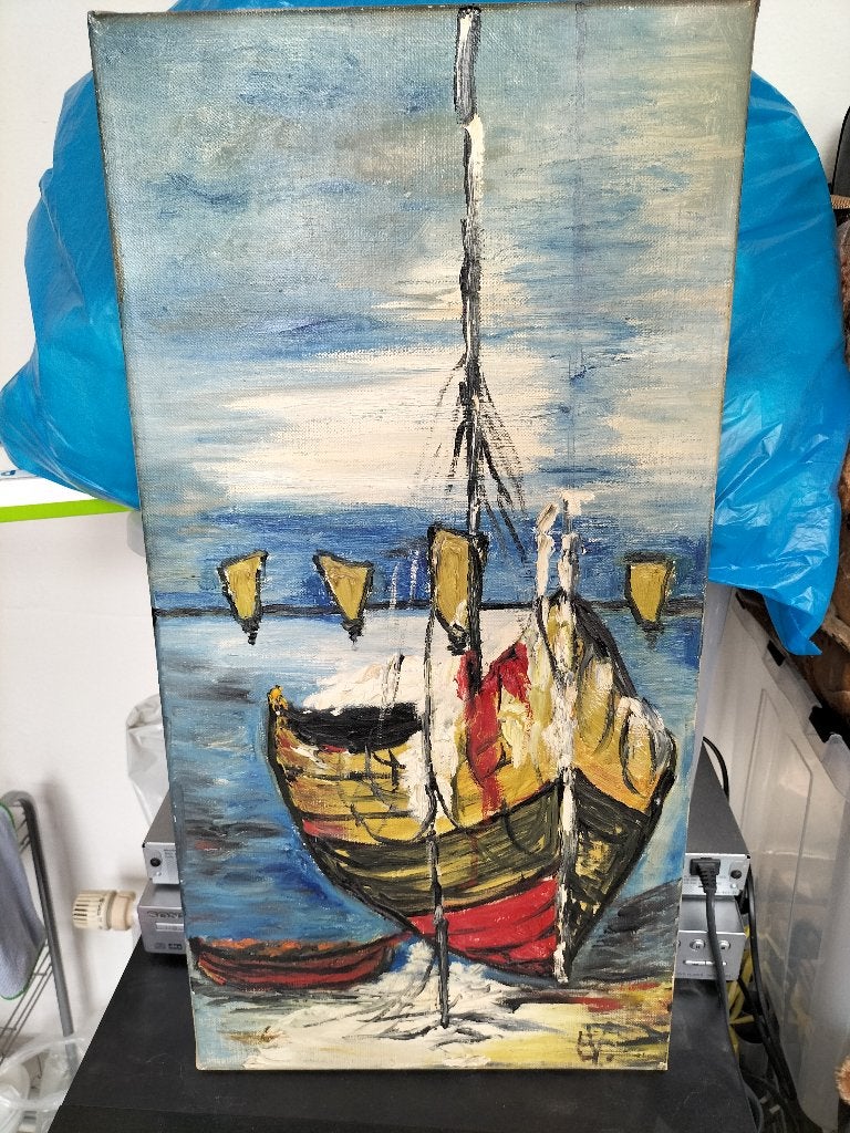 Schilderij, Ophalen, Doek, Handgeschilderd, Olieverf