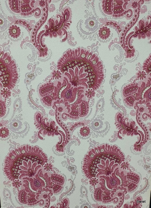 13148 roze vintage barok behang sierlijk dessin swiet, Verzenden, Roze