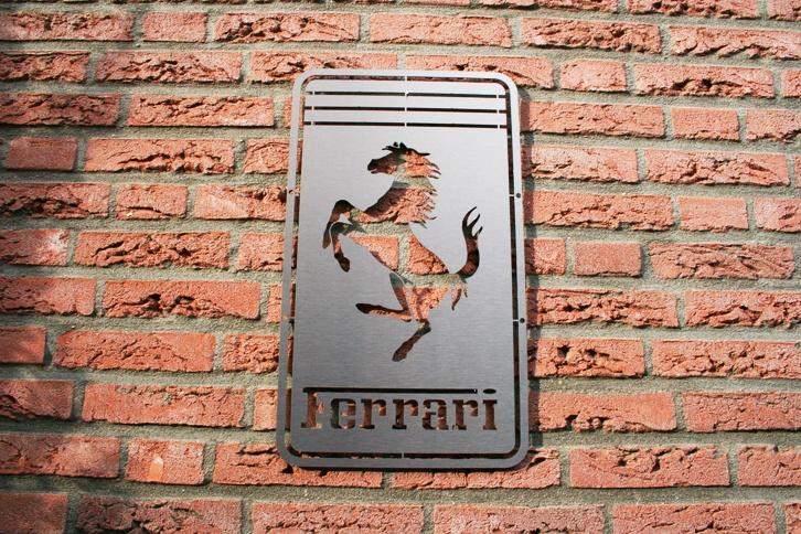 Uniek Ferrari RVS logo, Verzamelen, Ophalen of Verzenden, Nieuw, Auto's