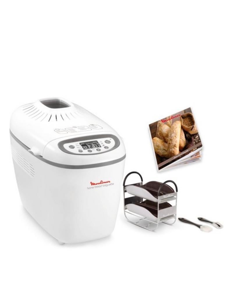 Moulinex Broodbakmachine, Witgoed en Apparatuur, Broodbakmachines, 800 tot 1200 gram deeg, Zo goed als nieuw, Kijkvenster, Ophalen