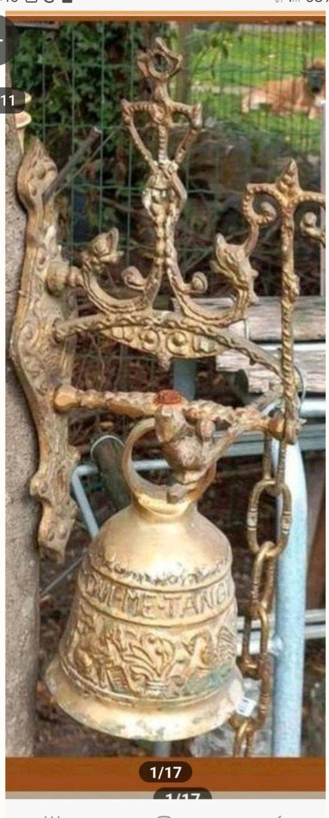 Antieke Bronzen Kloosterbel, Deurbel, Voorgevel Deurbel, Antiek en Kunst, Ophalen of Verzenden