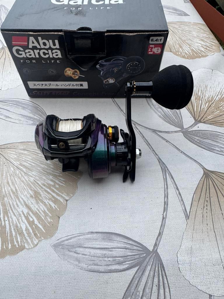 Abu Garcia salty stage concept-free, Watersport en Boten, Hengelsport | Roofvissen, Ophalen of Verzenden, Zo goed als nieuw, Molen