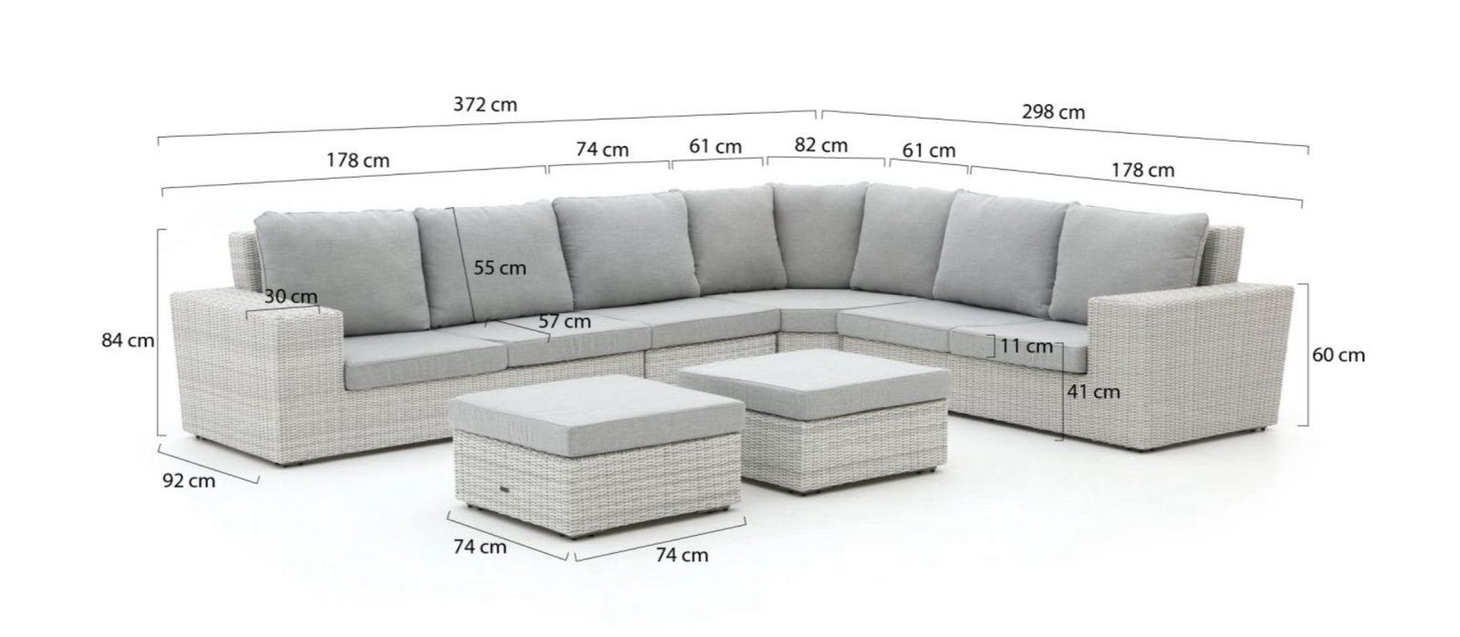 Intenso Merone hoek loungeset 6-delig, Ophalen, Bank, Loungeset, Wicker