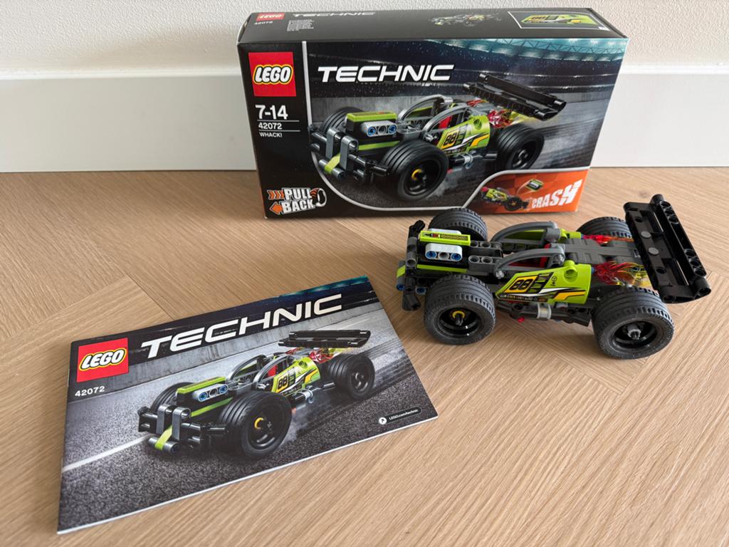 LEGO Technic 42072 Whack! Pull-Back Racer, Kinderen en Baby's, Speelgoed | Bouwstenen, Zo goed als nieuw, Overige merken, Ophalen of Verzenden