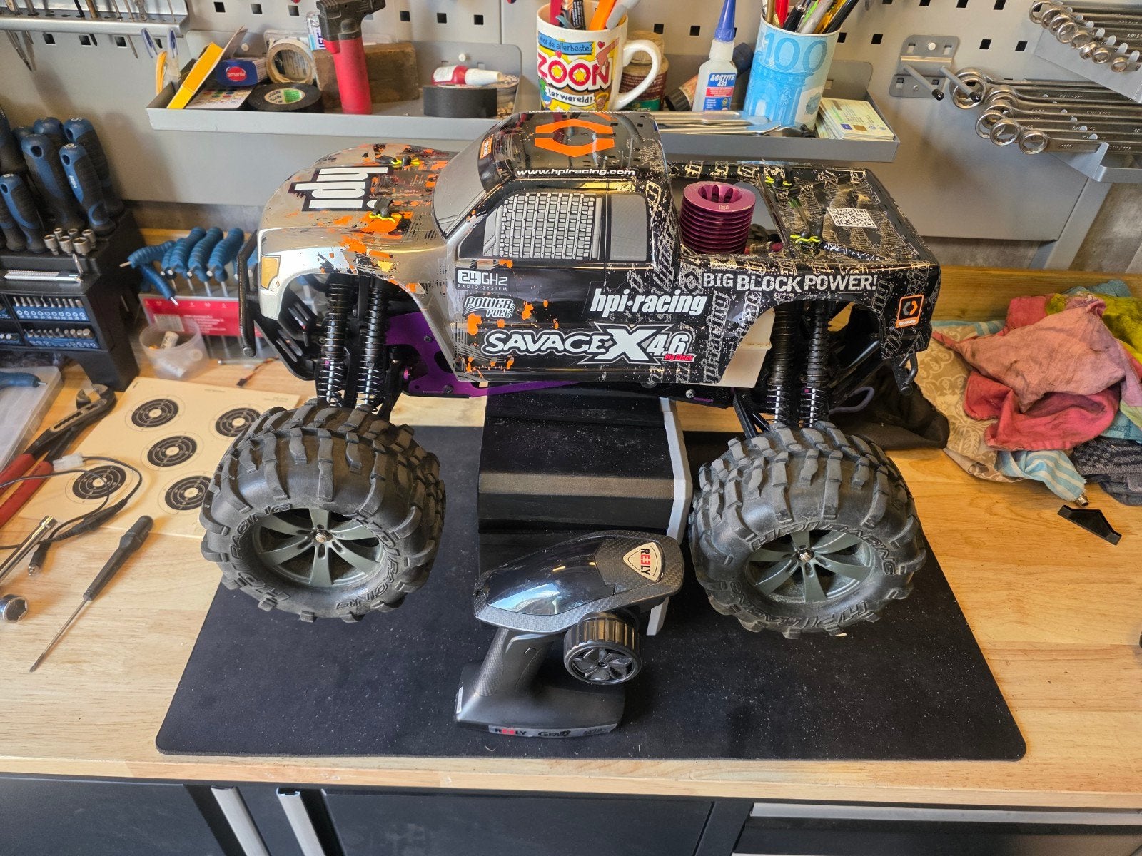 HPI Savage .25 Nitro RC Monster Truck, Gebruikt, Auto offroad, Ophalen of Verzenden, Schaal 1:8
