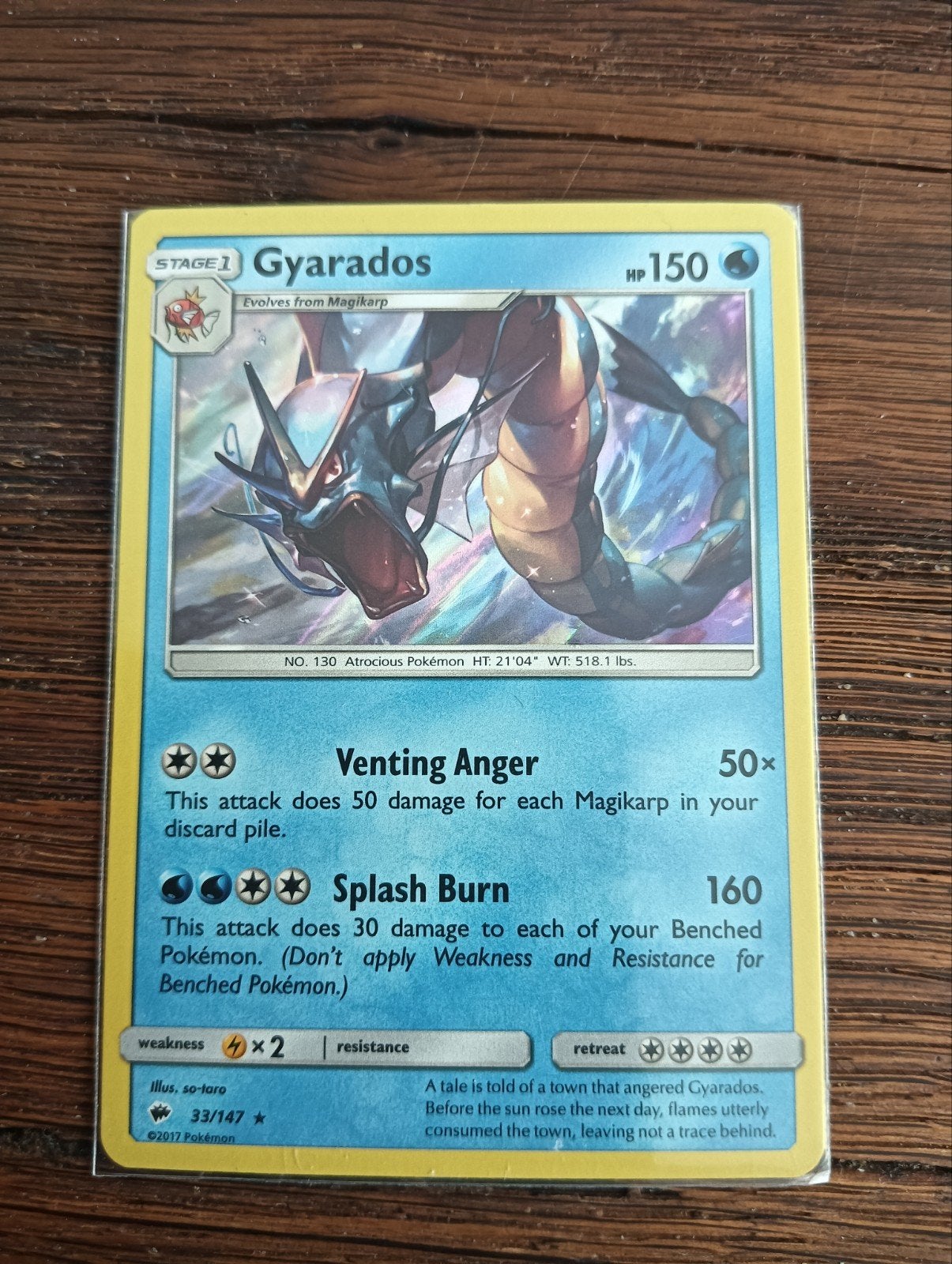 Gyarados (33/147), Ophalen of Verzenden, Zo goed als nieuw, Losse kaart
