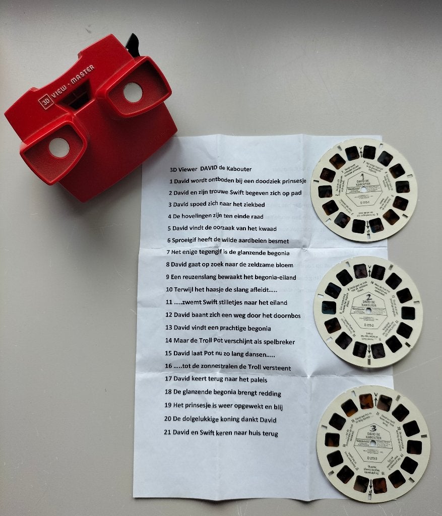 Viewmaster David de Kabouter - D 273 - met rode viewer, Ophalen of Verzenden, Gebruikt