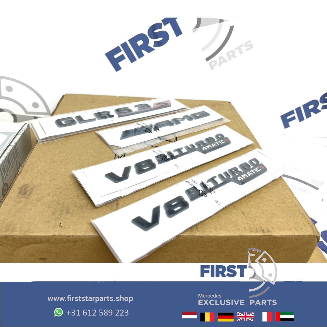 W166 W167 C167 V167 W292 GLE63S AMG LOGO SET GLE 63 S ZWART, Auto-onderdelen, Gebruikt, -, Ophalen of Verzenden, -