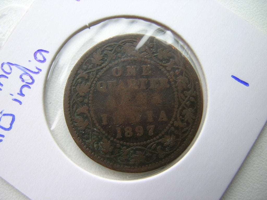 1/4 Anna 1897 Brits Indie, Postzegels en Munten, Munten | Azië, Ophalen of Verzenden, Zuid-Azië, Losse munt