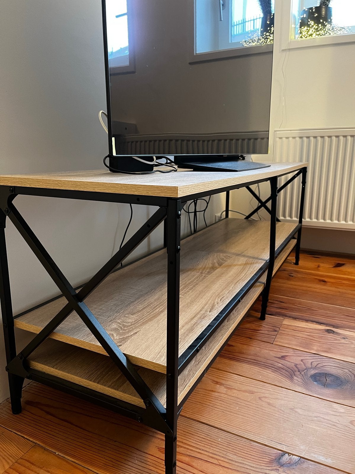 TV-meubel / Dressoir industrieel design, Ophalen, 100 tot 150 cm, Zo goed als nieuw, Minder dan 100 cm