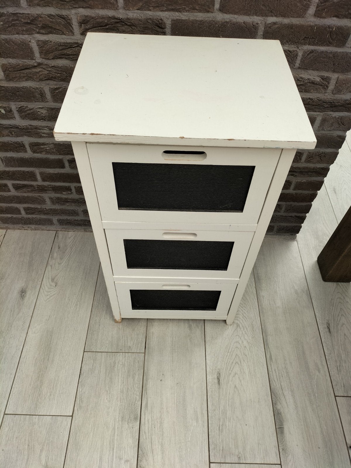 Wit ladekastje met 3 laden - Gebruikt, Huis en Inrichting, Kasten | Ladekasten, Minder dan 50 cm, Gebruikt, 100 tot 150 cm, Ophalen of Verzenden