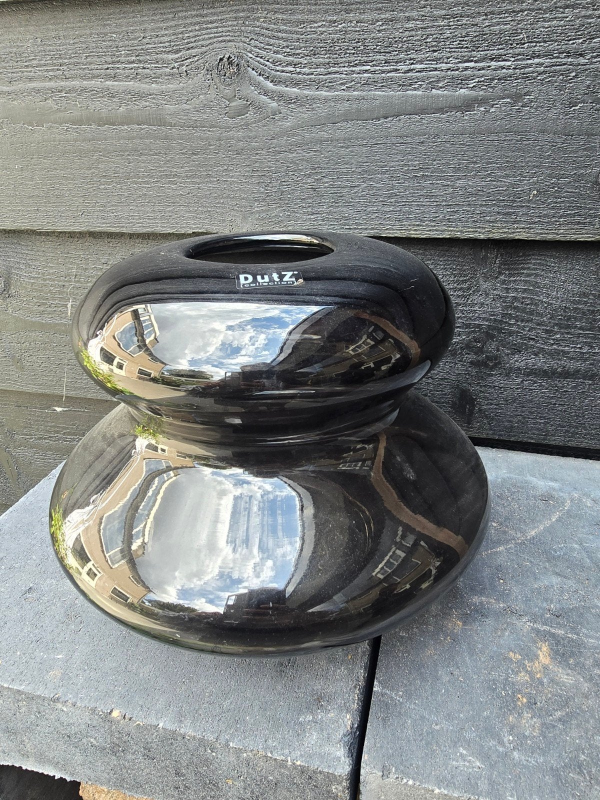 Dutz Collection glazen vaas - Diep paars, Ophalen, Zo goed als nieuw, Paars, Glas