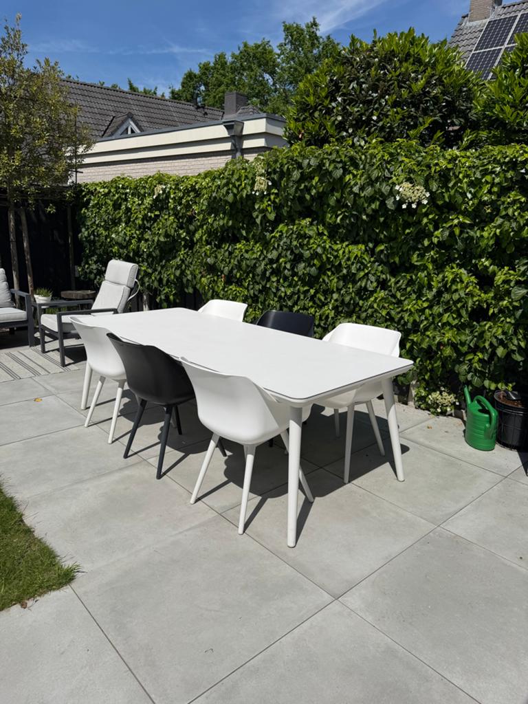 Hartman tuinset met 6 stoelen, Tuin en Terras, Tuinsets en Loungesets, Ophalen, Kunststof, Gebruikt, Eettafel