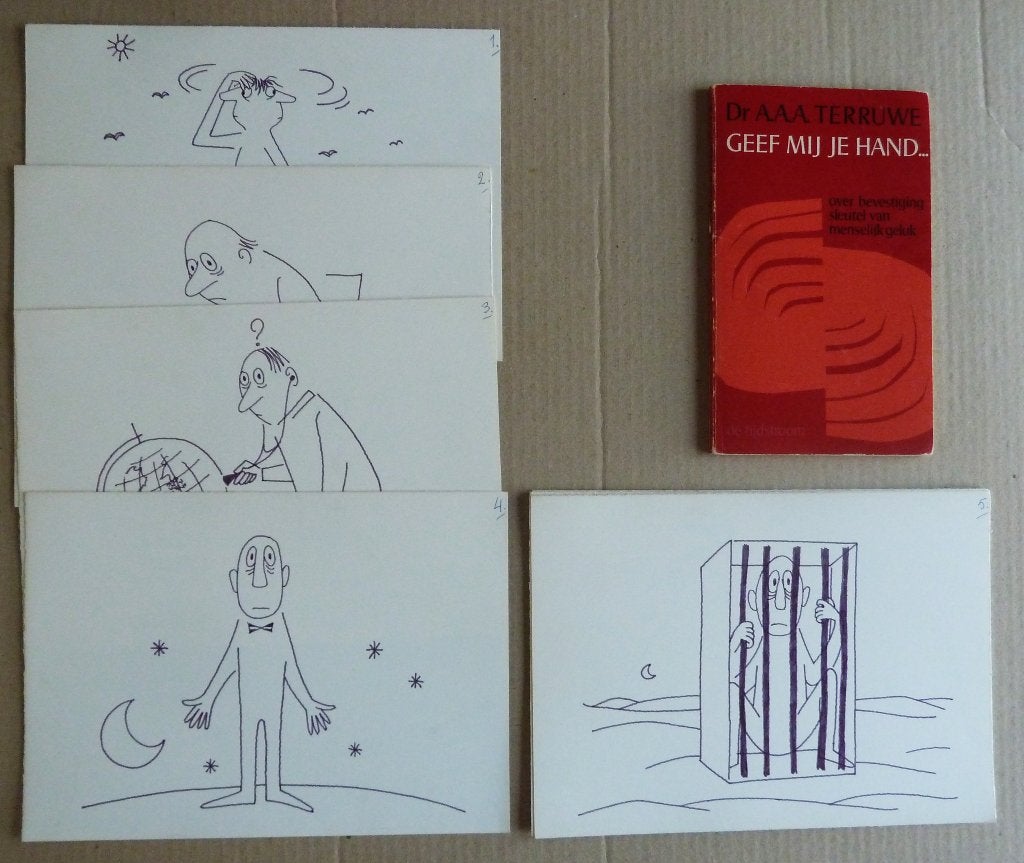 Ton Smits 15 originele tekeningen uit boek Geef Mij Je Hand, Ophalen of Verzenden, Tekening, Pentekening