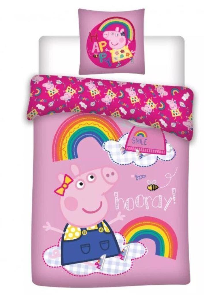 Peppa Pig Dekbedovertrek 135 x 200 cm - Katoen, Meisje, Dekbedovertrek, Nieuw, Ophalen of Verzenden