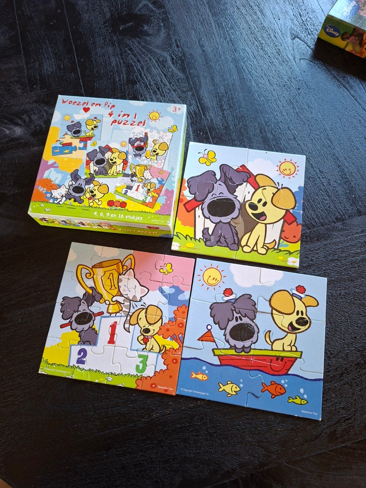 Woezel en Pip puzzel 3x, Kinderen en Baby's, Ophalen of Verzenden, 10 tot 50 stukjes, Gebruikt, 2 tot 4 jaar