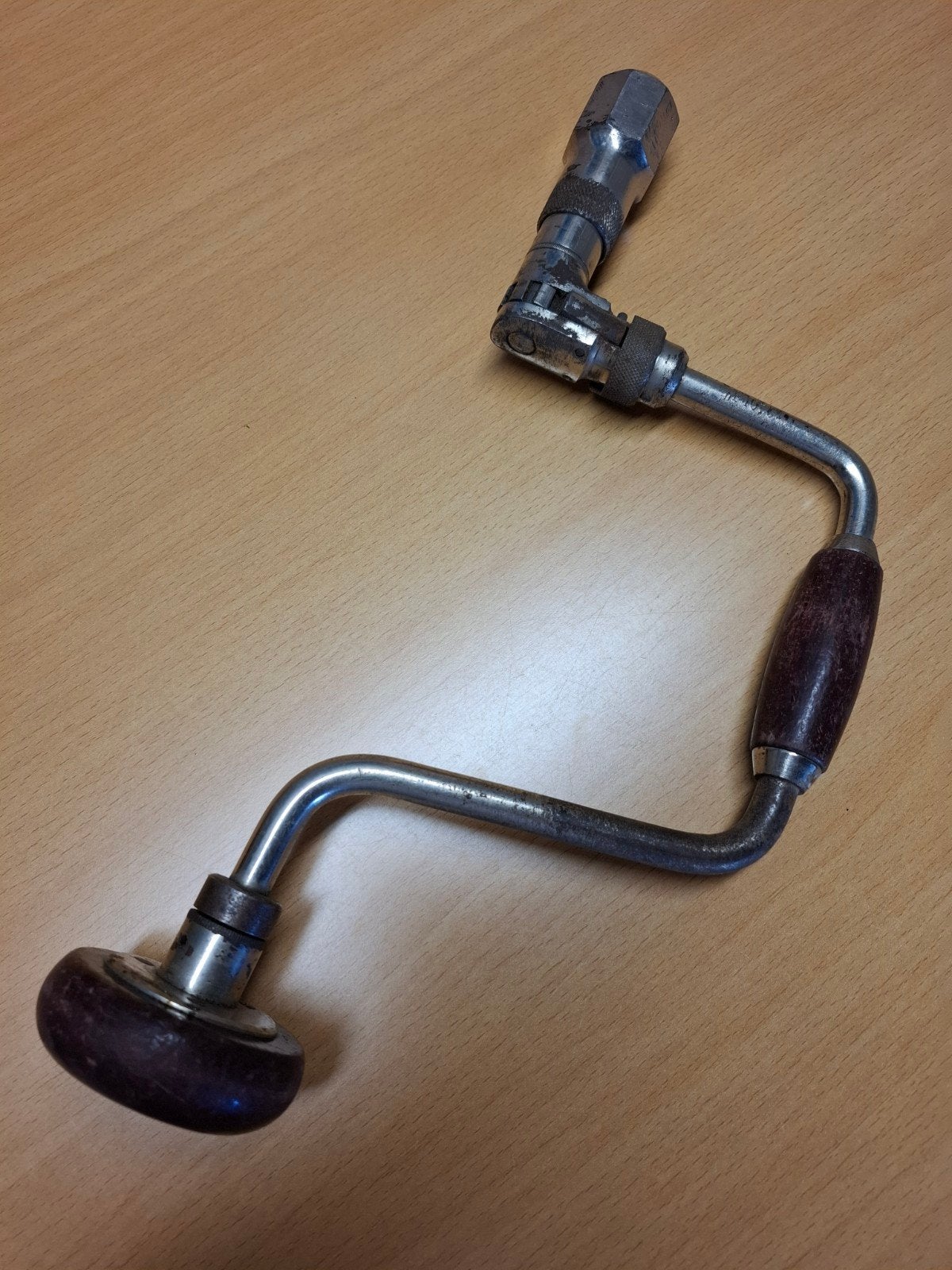 Vintage handboor met ratelmechanisme, Antiek en Kunst, Ophalen of Verzenden