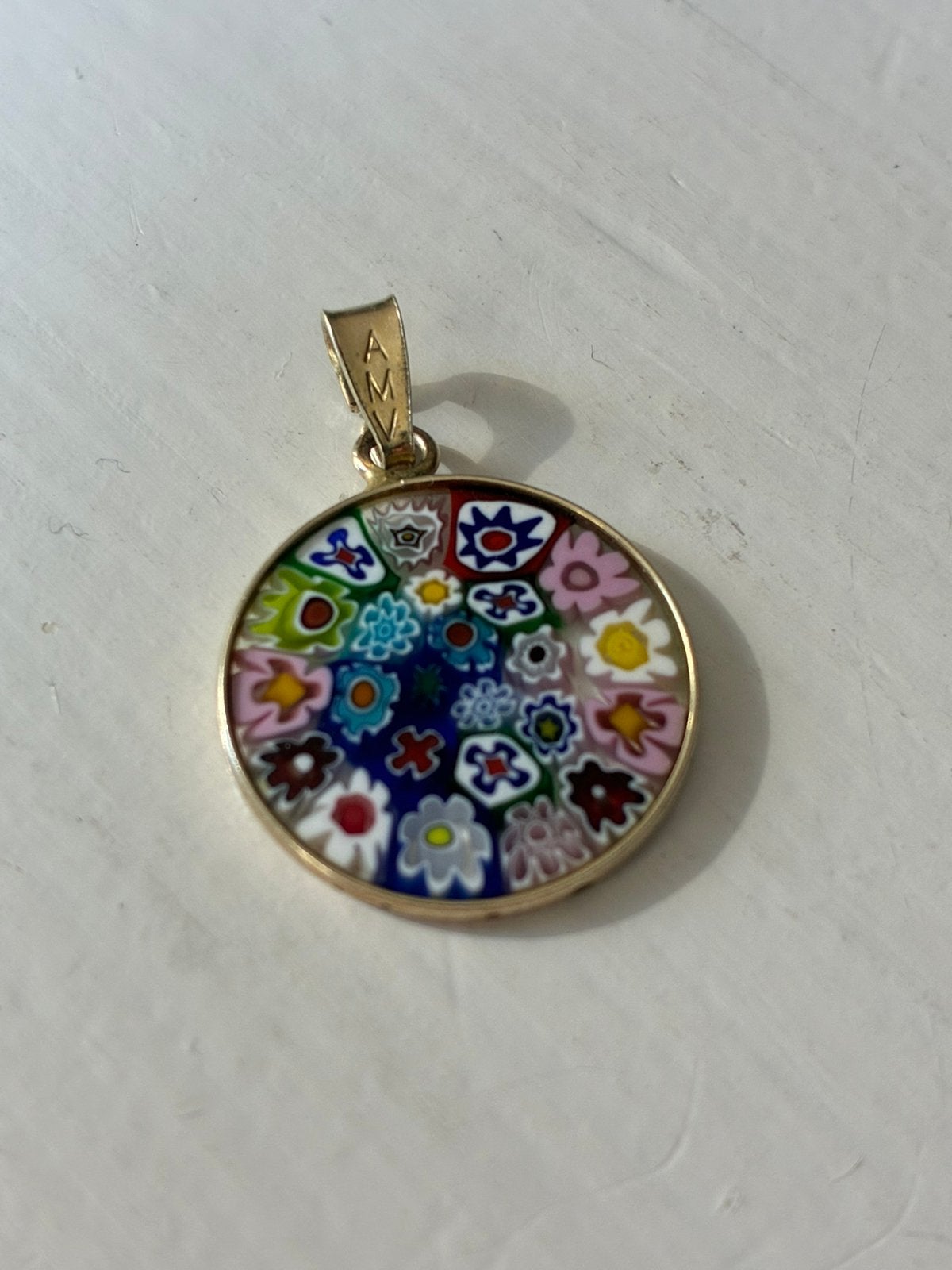 Hanger zilver 925 Murano Millefiori vintage, Ophalen of Verzenden, Gebruikt, Zilver