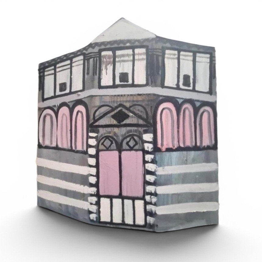 Kleurrijk Schilderij Baptisterium San Giovanni Florence 3D, Ophalen, Hout, Ophangklaar, Olieverf