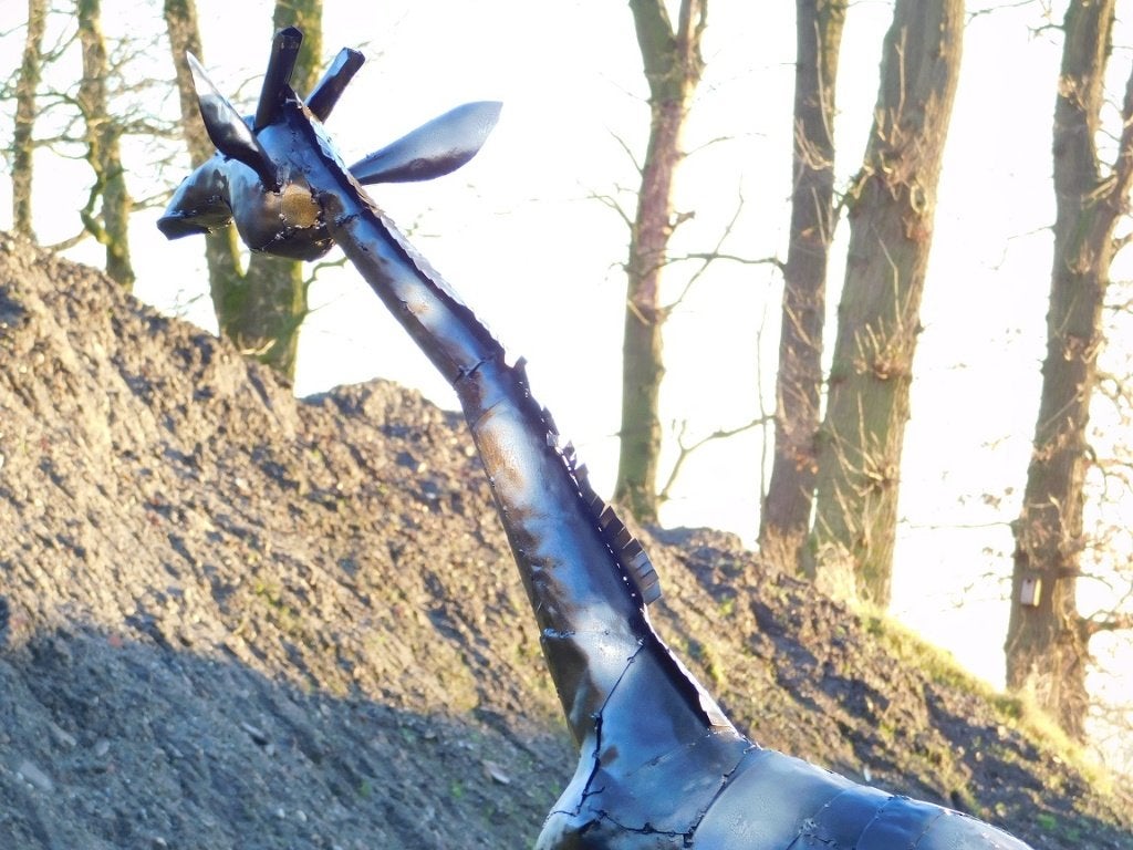 Handgemaakte Giraffe - 155 cm - Zwart, Verzenden