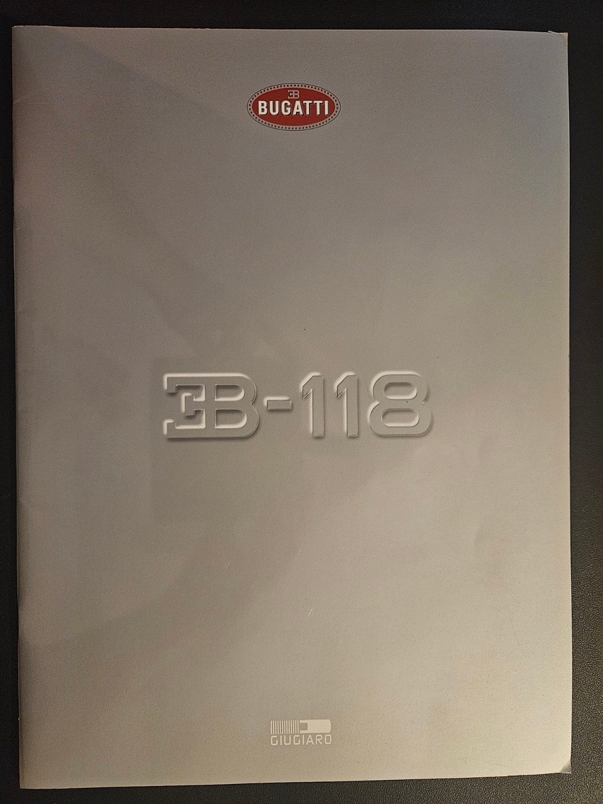 Brochure Bugatti EB-118 Giugiaro, Ophalen of Verzenden, Zo goed als nieuw, Overige merken