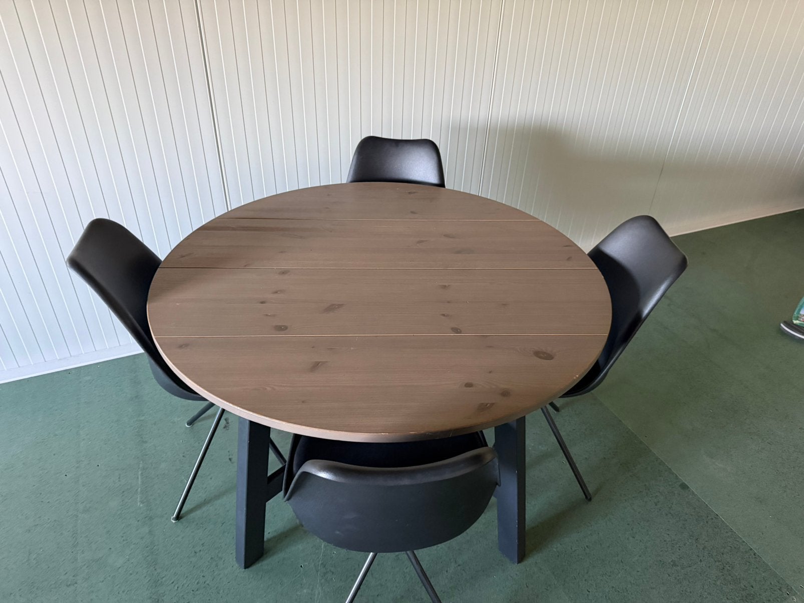Complete ronde eethoek - tafel + 4 stoelen (bezorging), Ophalen of Verzenden, Zo goed als nieuw