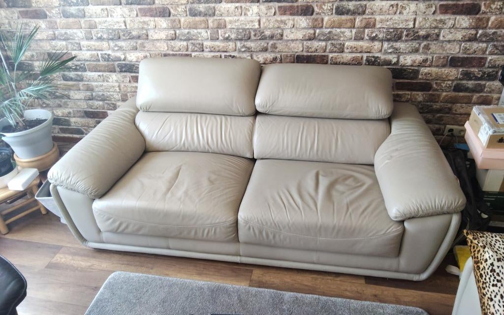 Leer bankstel, Huis en Inrichting, Banken | Bankstellen, Verzenden, 75 tot 100 cm, Leer