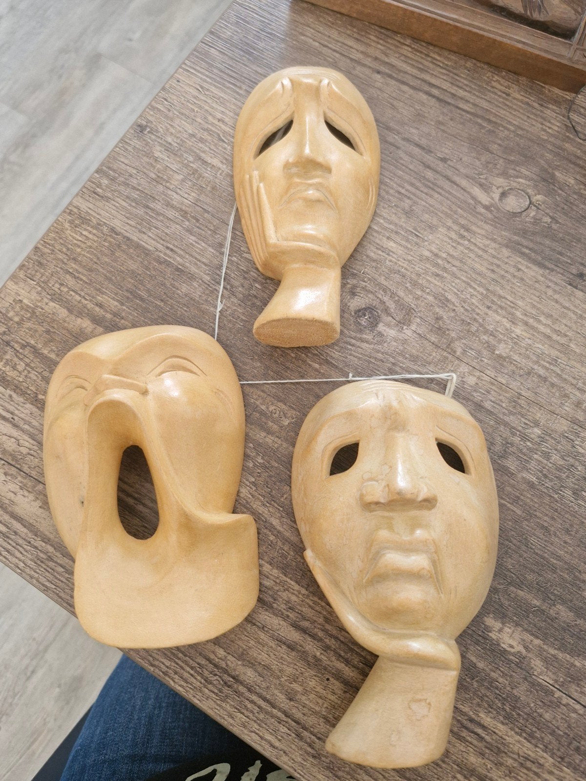 3 houten maskertjes, Ophalen of Verzenden, Dier