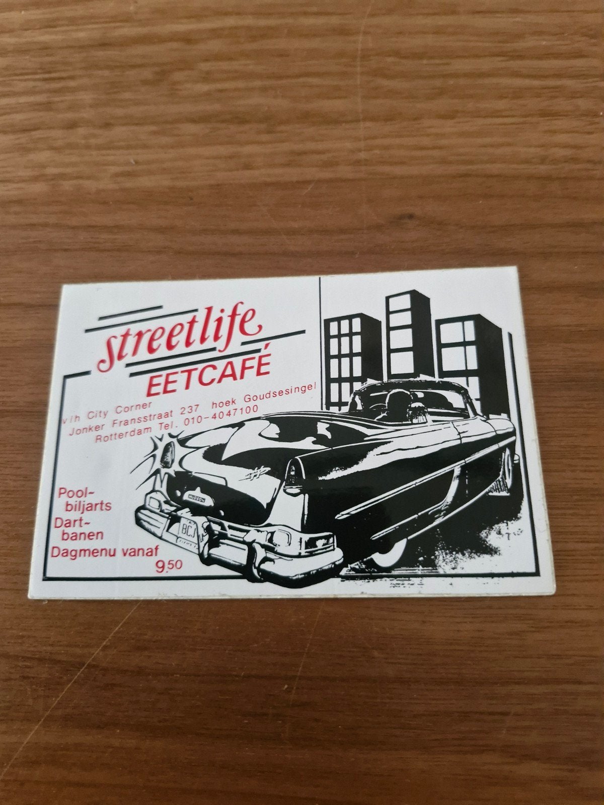 888 Vintage Streetlife Eetcafé Sticker - Rotterdam, Ophalen of Verzenden, Gebruikt, Overige typen