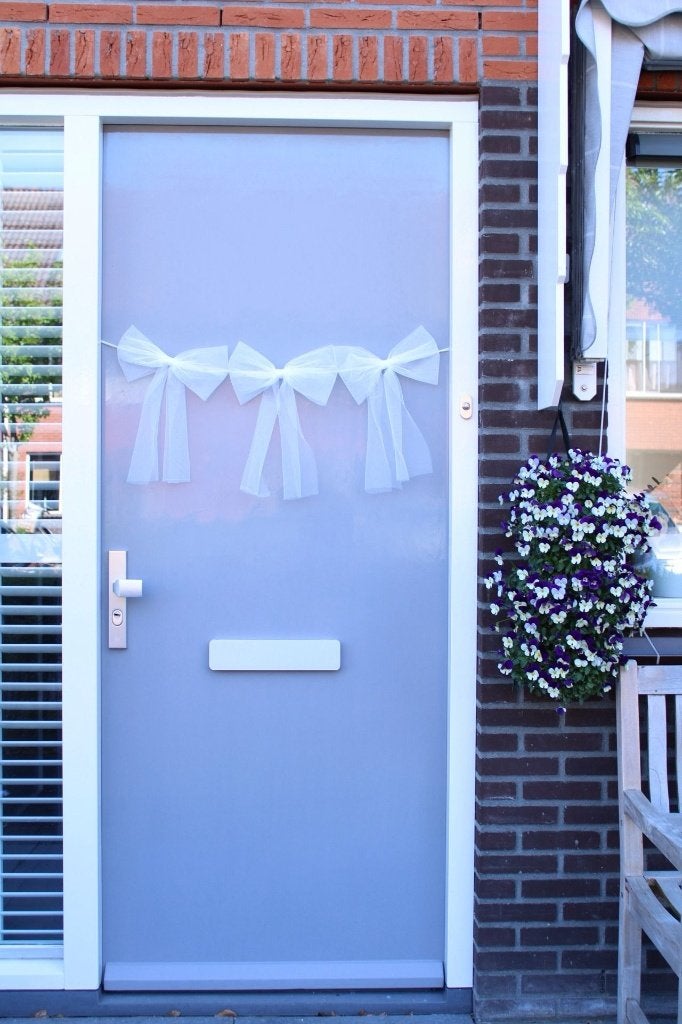 Voordeur bruiloft strikken wit, decoratie, Ophalen of Verzenden, Nieuw, Versiering, Geboorte of Huwelijk