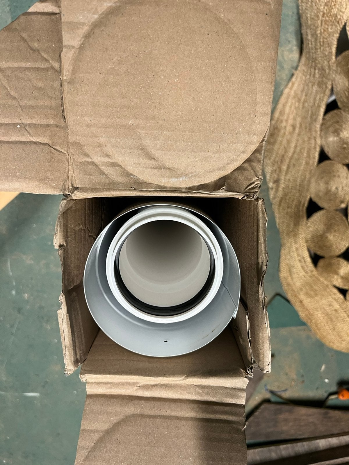 Nieuw 1m rookgas dakdoorvoer verlengstuk 125/80mm, Ophalen of Verzenden, Zo goed als nieuw, Wit