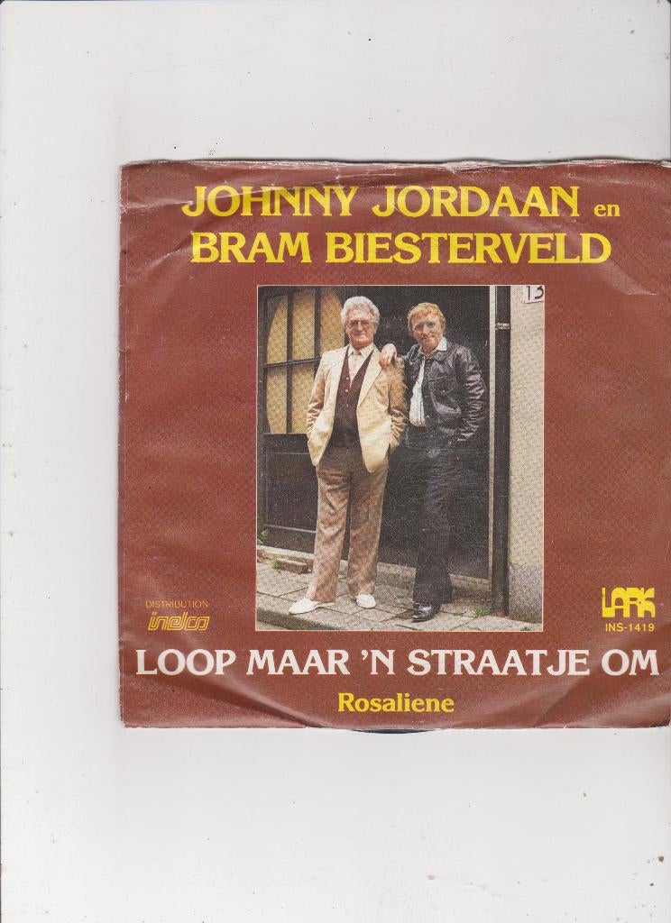 Single Johnny Jordaan & Bram Biesterveld, Ophalen of Verzenden, Gebruikt, 7 inch, Nederlandstalig