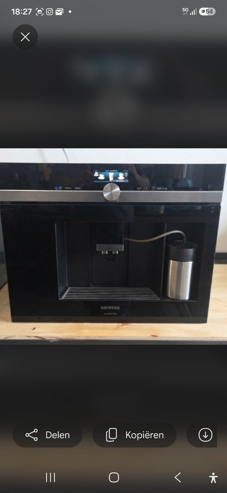 Siemens CT836LEB6/08 Inbouw Koffiemachine - Zwart studioline, Ophalen, Afneembaar waterreservoir, Gebruikt, Espresso apparaat
