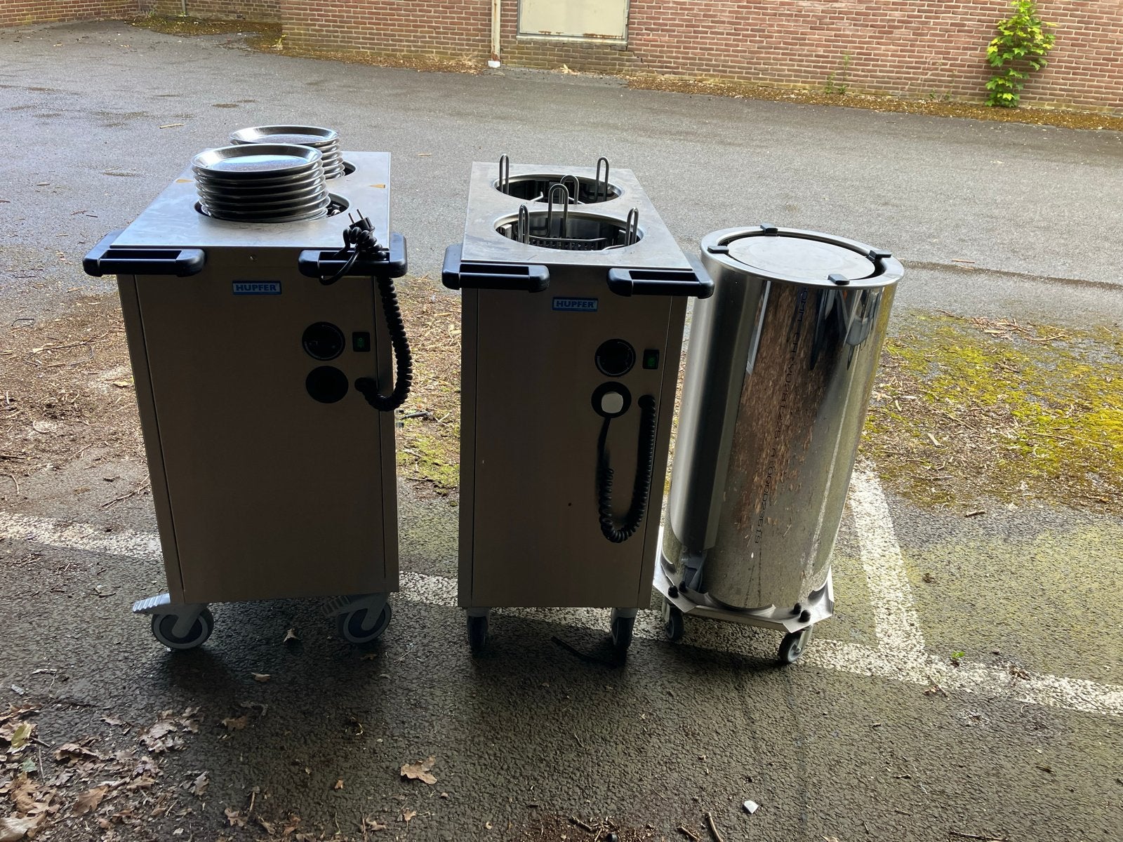 Hupfer bordenwarmers en bordendispenser, Ophalen, Gebruikt, Horecatextiel