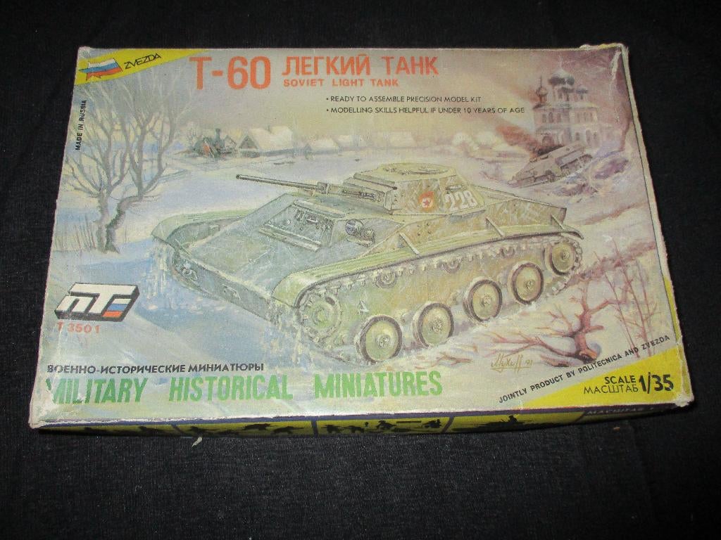 H-46,ZVEZDA 1-35,NO,T3501,T-60 Soviet Light Tank, Overige merken, 1:32 tot 1:50, Overige typen, Nieuw