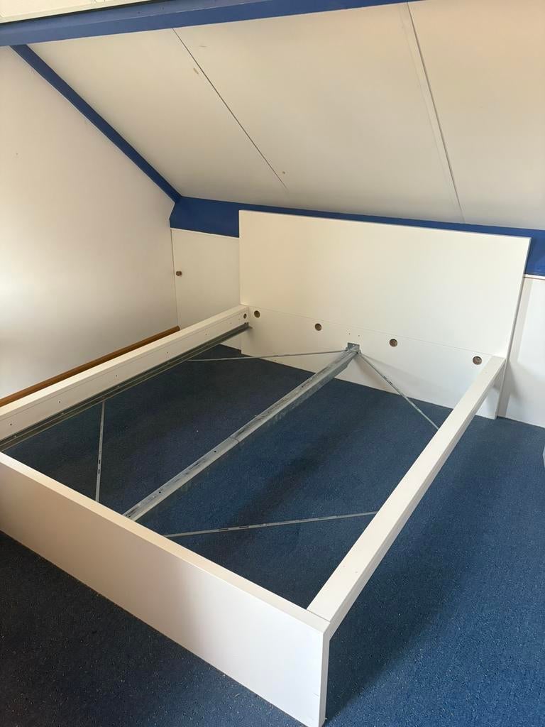 Ikea MALM bed frame 160x200, Ophalen, Gebruikt, Wit, Tweepersoons