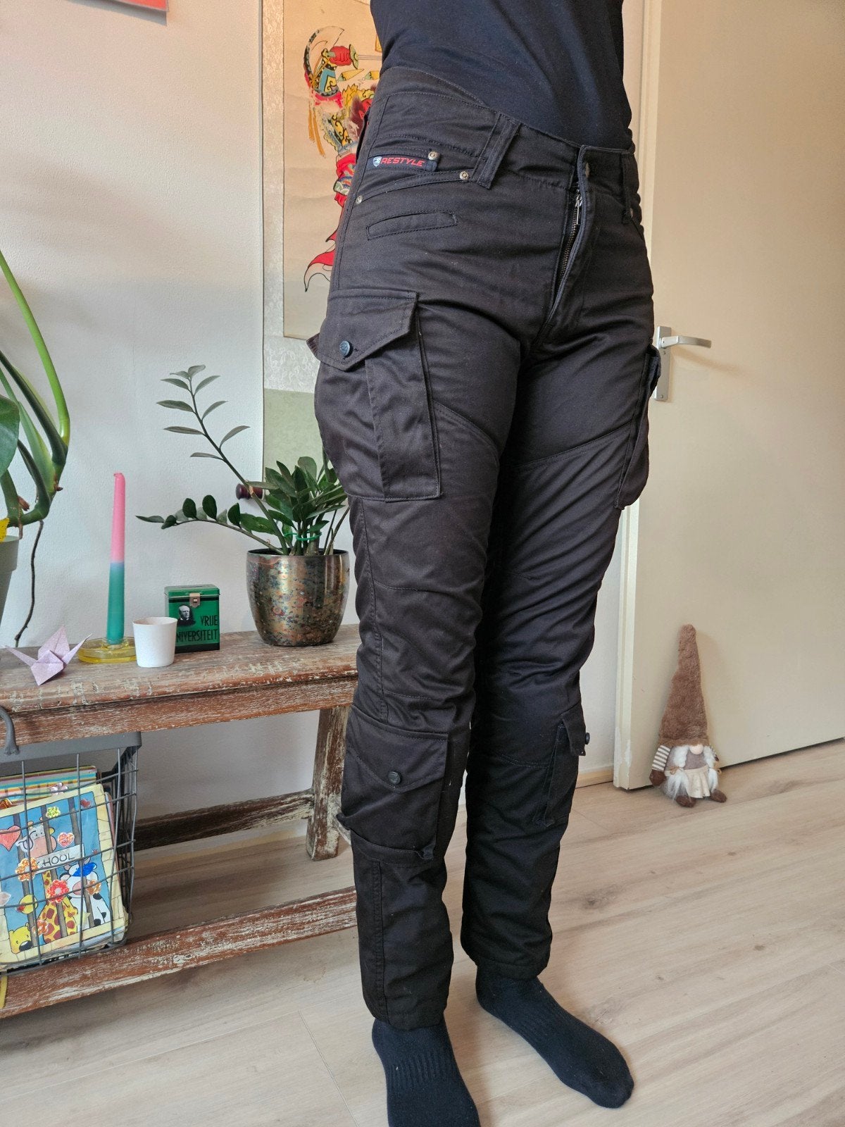 Restyle Dames Cargo Motorjeans - Kevlar Gevoerd - Maat 30-34, Ophalen of Verzenden, Broek | textiel, Tweedehands, Dames